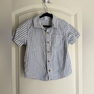 Old Navy Kids Blue and White Striped Button Down Shirt cotton travel tropical
